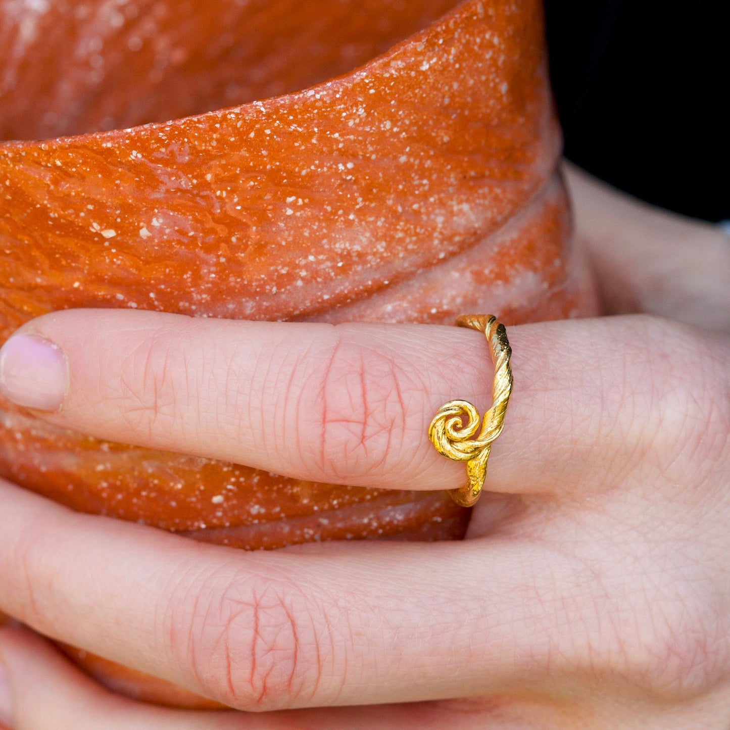 Golden Tiny Spiral Ring (Size 57)