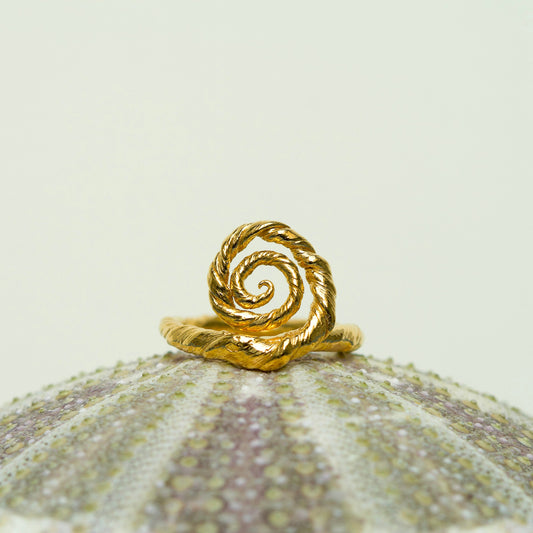 Golden Large Spiral Ring (Size 55)
