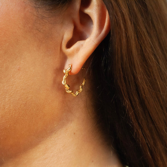 Twisted Creols - Gold Plated